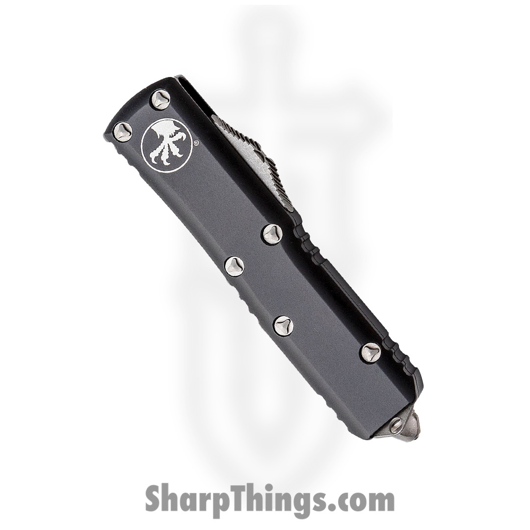Microtech - 230-10AP - UTX-85 - OTF Auto - Elmax, M390, 204P Apocalyptic Spartan - 6061-T6 Aluminum - Black - Image 2