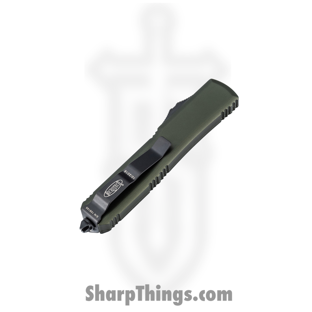 Microtech - 120-1OD - Ultratech - OTF Auto - Elmax, M390, 204P Two Tone Bayonet - 6061-T6 Aluminum - OD Green - Image 4