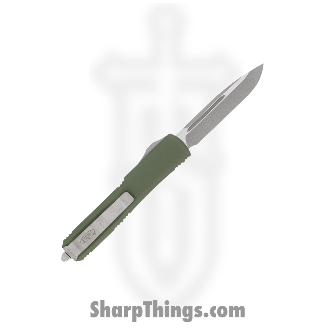 Microtech - 121-10APOD - Ultratech - OTF Auto - Elmax, M390, 204P Apocalyptic Drop Point - 6061-T6 Aluminum - OD Green - Image 2