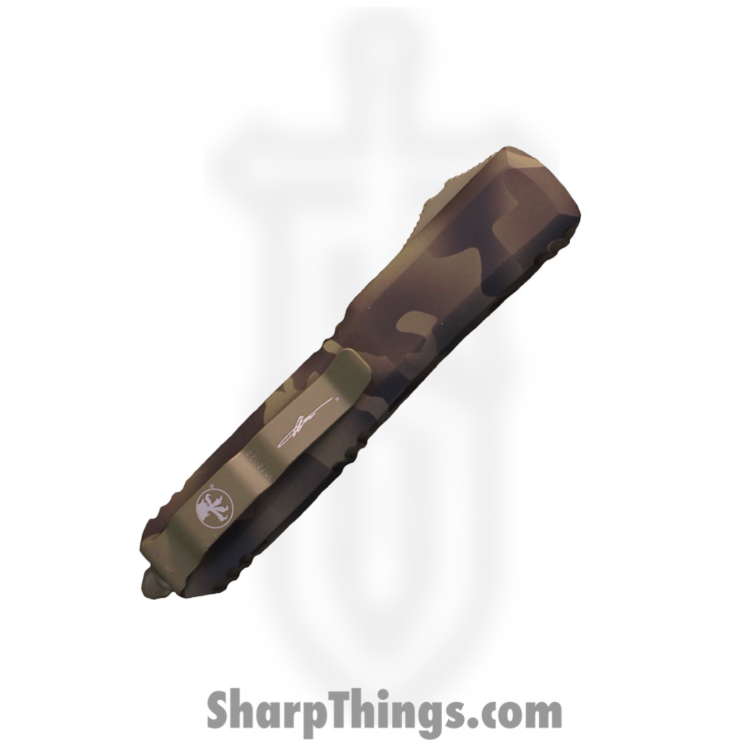 Microtech - 122-3CCS - Ultratech - OTF Auto - Elmax, M390, 204P Coated Dagger - 6061-T6 Aluminum - Coyote Camo - Image 4