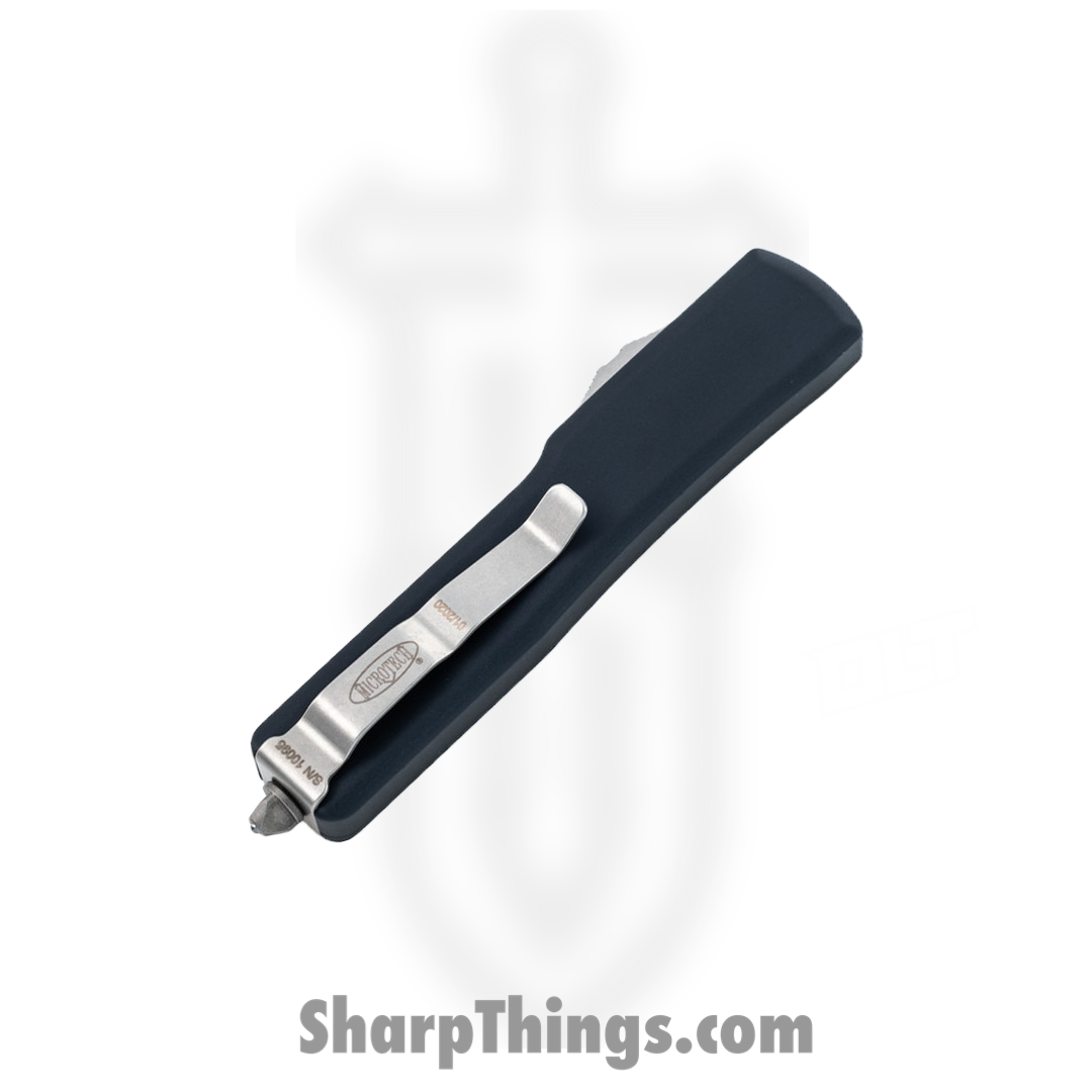 Microtech - 147-12 - UTX-70 - OTF Auto - Elmax, M390, 204P Stonewash Dagger - 6061-T6 Aluminum - Black - Image 4