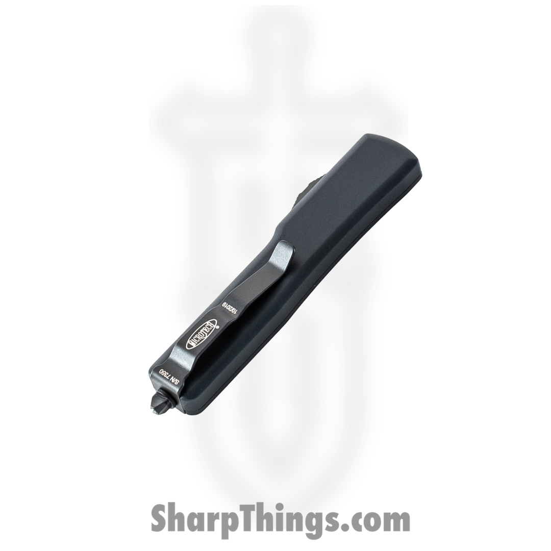Microtech - 147-1T - UTX-70 - OTF Auto - Elmax, M390, 204P Coated Dagger - 6061-T6 Aluminum - Black - Image 4