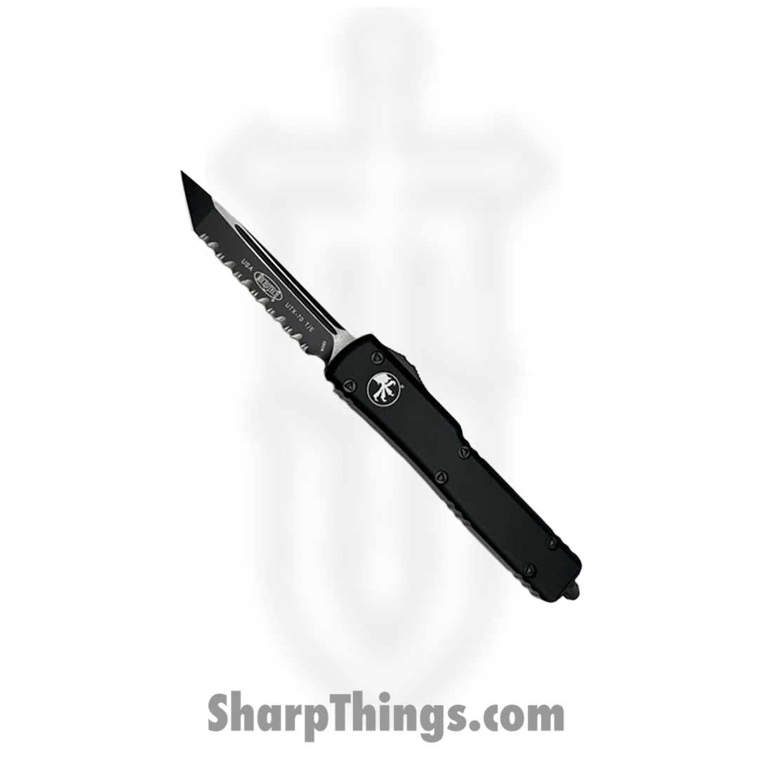 Microtech - 149-3T - UTX-70 Tactical - OTF Auto - Elmax, M390, 204P Two Tone Tanto - 6061-T6 Aluminum - Black