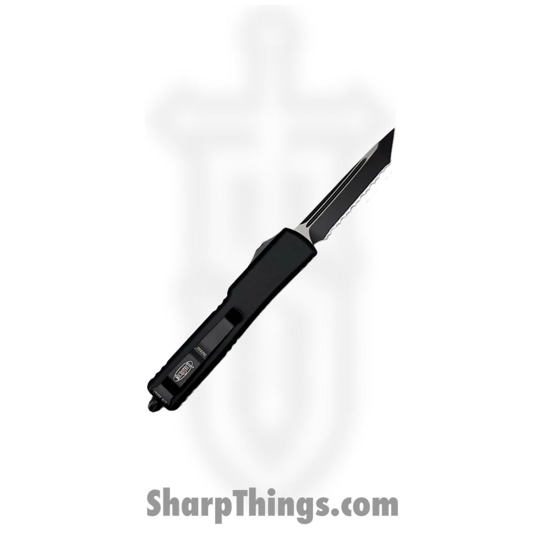 Microtech - 149-3T - UTX-70 Tactical - OTF Auto - Elmax, M390, 204P Two Tone Tanto - 6061-T6 Aluminum - Black - Image 2