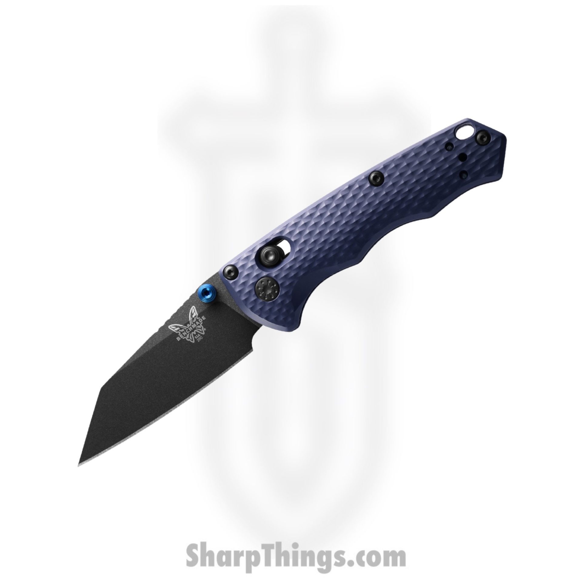 Benchmade - 290BK - Full Immunity - Folding Knife - CPM-M4 Cobalt Black Wharncliffe - Aluminum - Crater Blue - Image 4