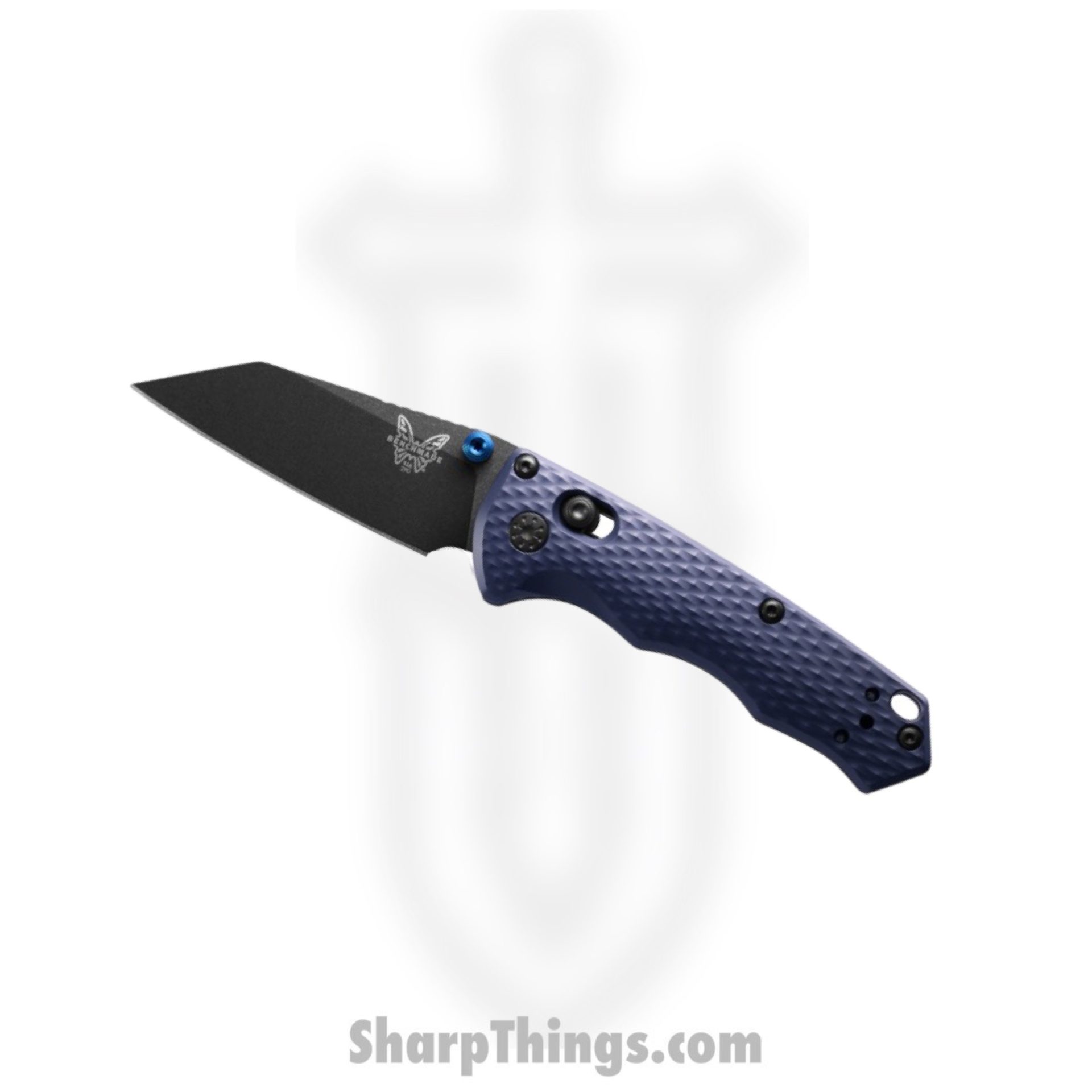 Benchmade - 290BK - Full Immunity - Folding Knife - CPM-M4 Cobalt Black Wharncliffe - Aluminum - Crater Blue