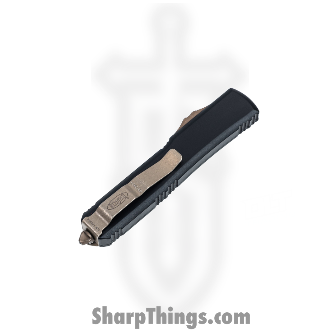 Microtech - 122-13AP - Ultratech - OTF Auto - Elmax, M390, 204P Bronze Apocalyptic Dagger - 6061-T6 Aluminum - Black - Image 4