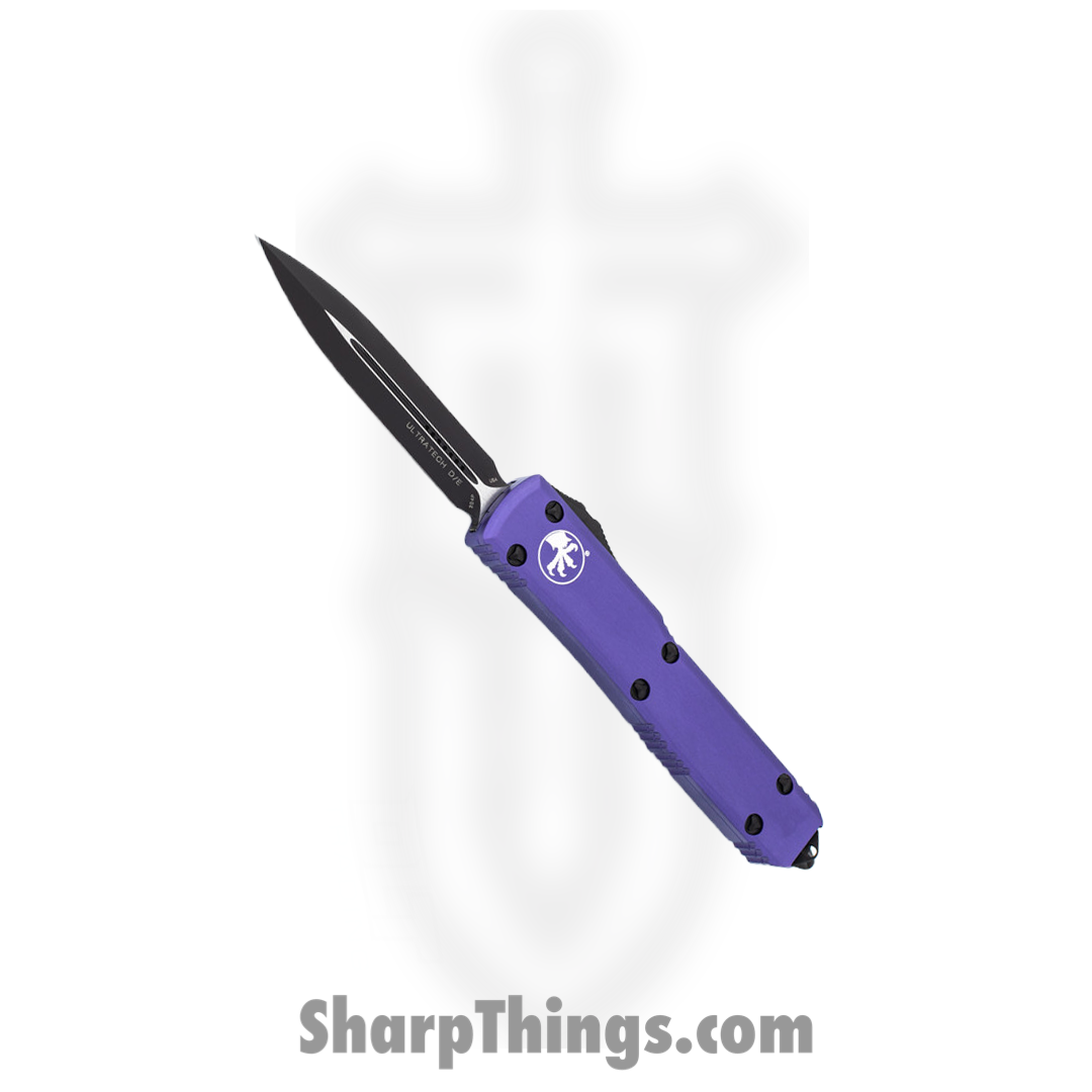 Microtech - 122-1PU - Ultratech - OTF Auto - Elmax, M390, 204P Coated Dagger - 6061-T6 Aluminum - Purple