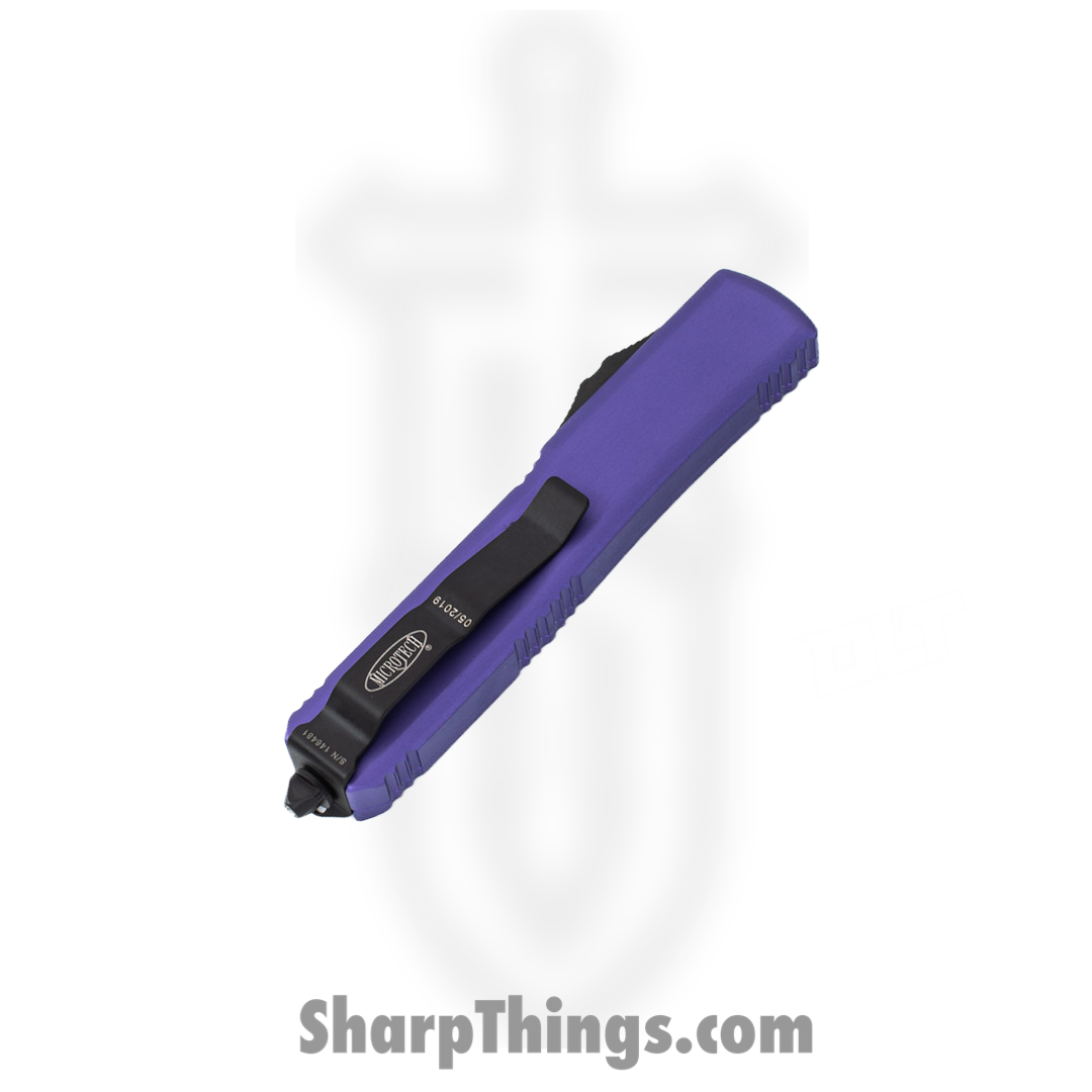 Microtech - 122-1PU - Ultratech - OTF Auto - Elmax, M390, 204P Coated Dagger - 6061-T6 Aluminum - Purple - Image 4