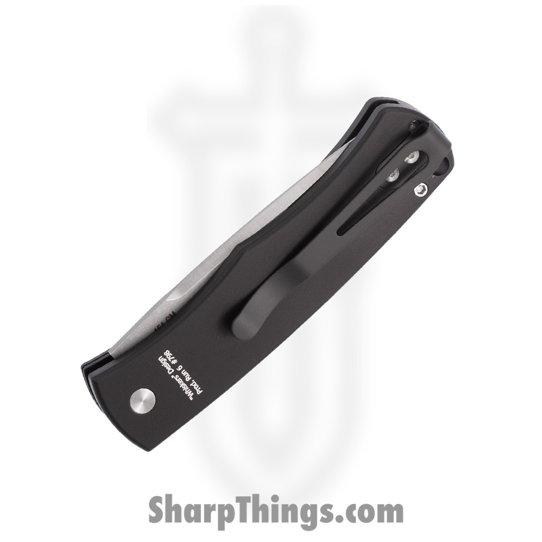 ProTech - BR-1.51 - Magic Bolster Tuxedo - Automatic Knife - 154CM Stonewash Drop Point - Aluminum/Micarta - Black/White - Image 3