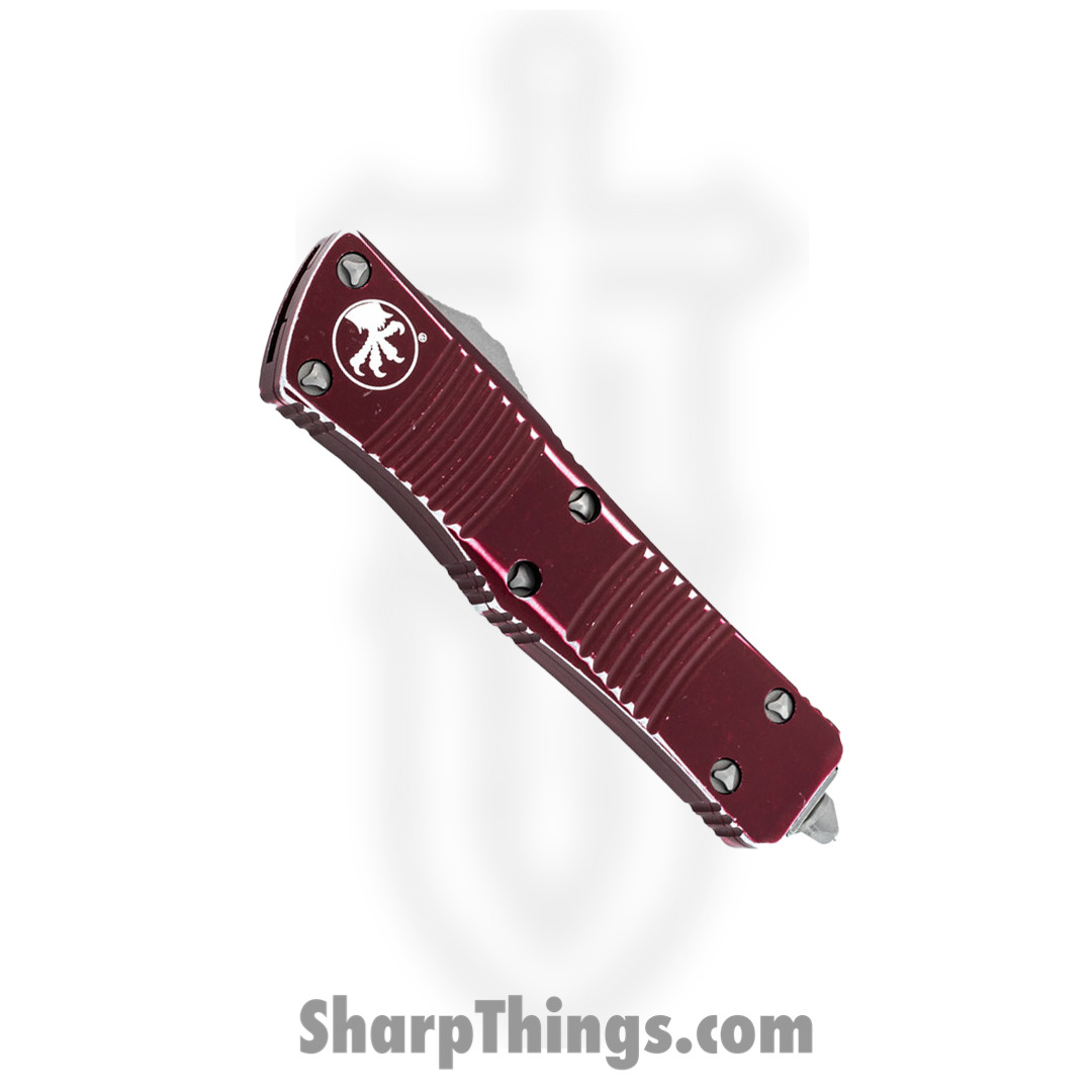 Microtech - 138-10DMR - Combat Troodon - OTF Auto - Elmax, M390, 204P Apocalyptic Dagger - 6061-T6 Aluminum - Distressed Merlot - Image 3