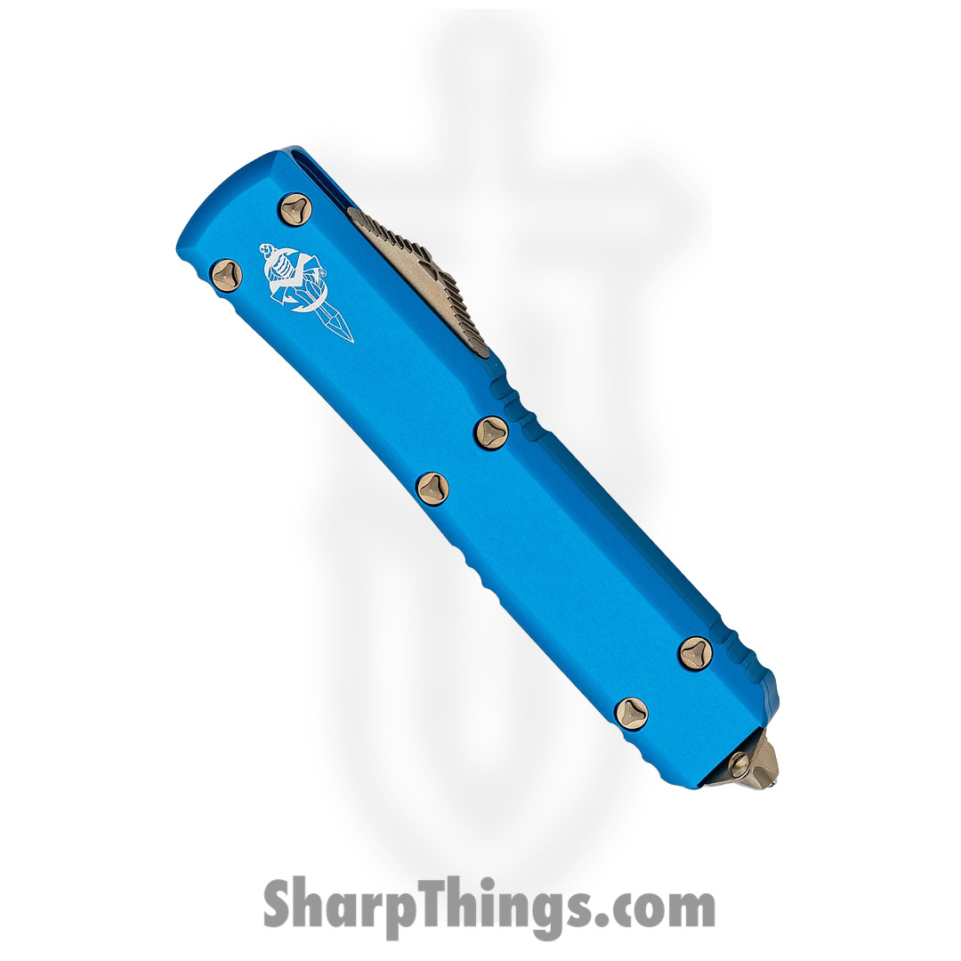 Microtech - 119-13BLS - Ultratech Signature Series - OTF Auto - Elmax, M390, 204P Bronze Hellhound - 6061-T6 Aluminum - Blue - Image 2