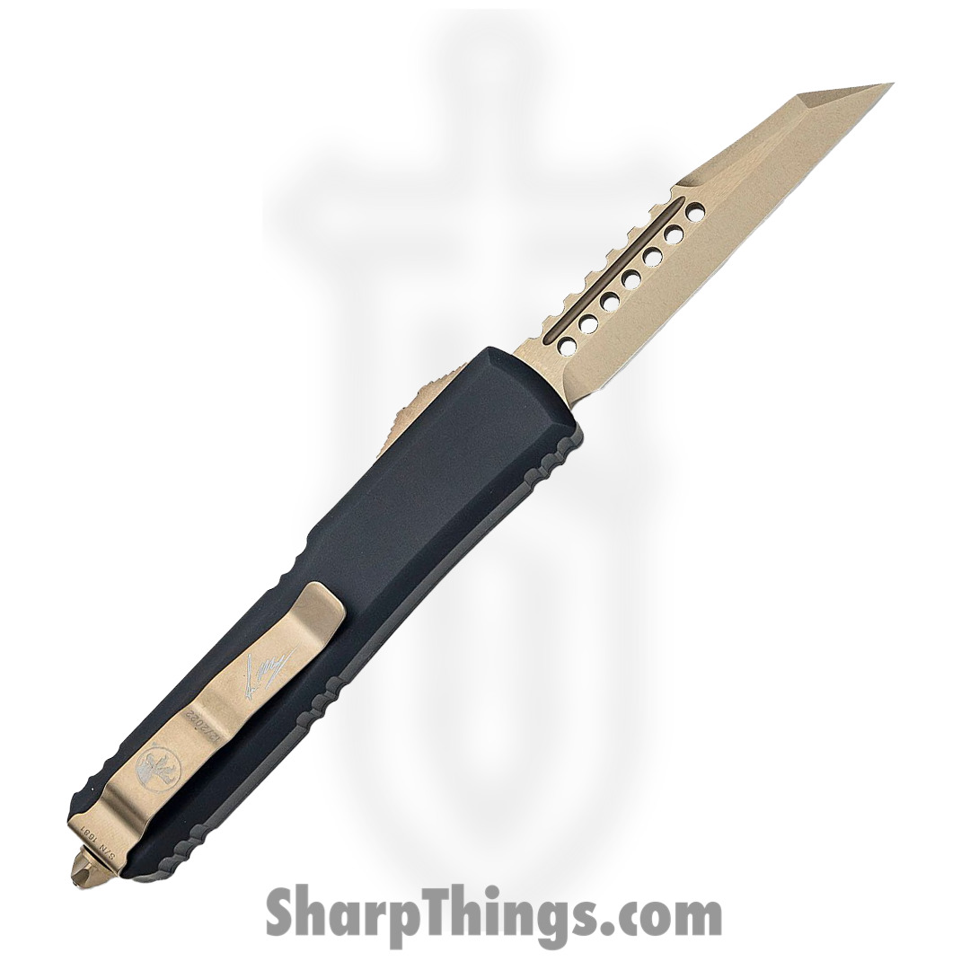 Microtech - 119W-13S - Ultratech Signature Series - OTF Auto - Elmax, M390, 204P Bronze Warhound - 6061-T6 Aluminum - Black - Image 2