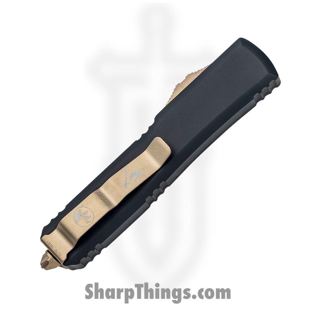 Microtech - 119W-13S - Ultratech Signature Series - OTF Auto - Elmax, M390, 204P Bronze Warhound - 6061-T6 Aluminum - Black - Image 4