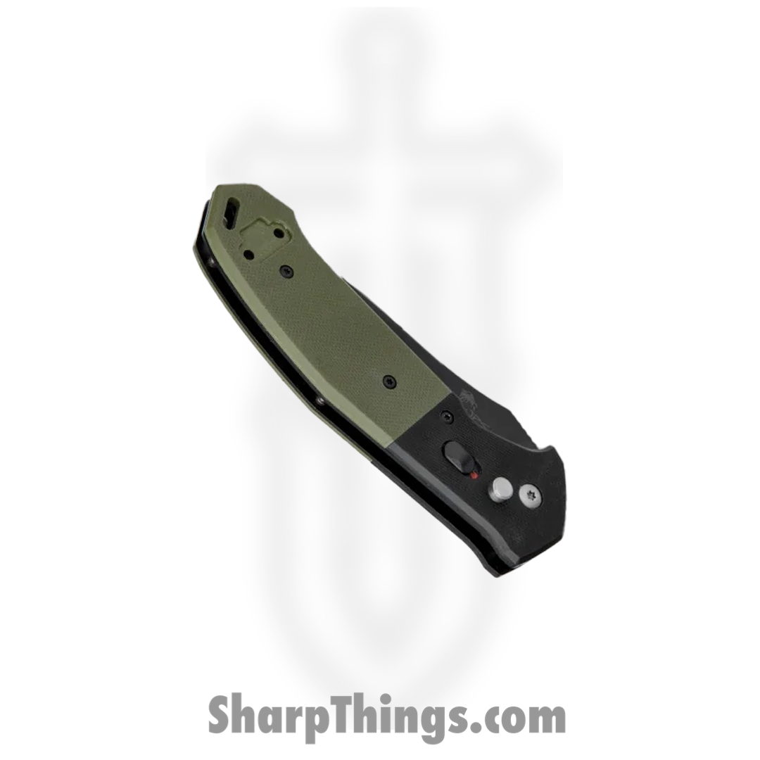 Bear & Son - BCAC500B4B - Bold Action V Automatic Button Lock Tanto Knife - 14C28N G10 - Black and Green - Image 2