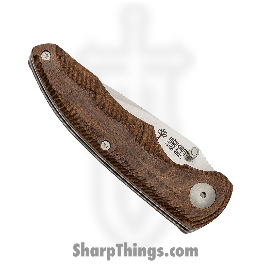 Boker - BO01BA001G - Arbolito Gemini - Folding Knife - N695 Satin Drop Point - Guayacan Wood Handle - Brown - Image 2