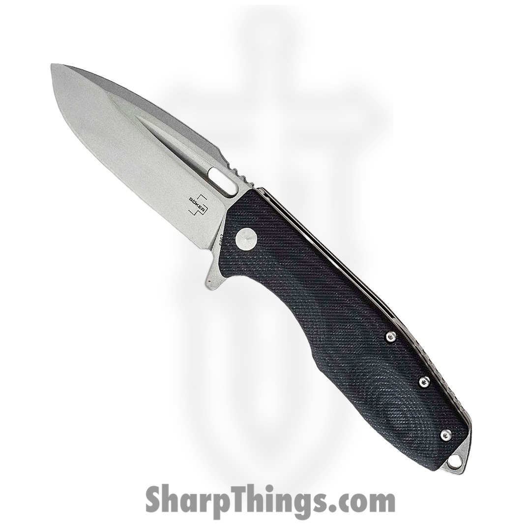 Boker - BOP01BO771 - Caracal Linerlock - Folding Knife - D2 Stonewash Drop Point - G10 - Black