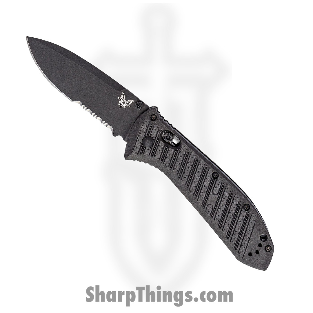 Benchmade - 570SBK-1 - Presidio II - Folding Knife - CPM-S30V Partial Serrated Coated Drop Point - CF Elite - Black