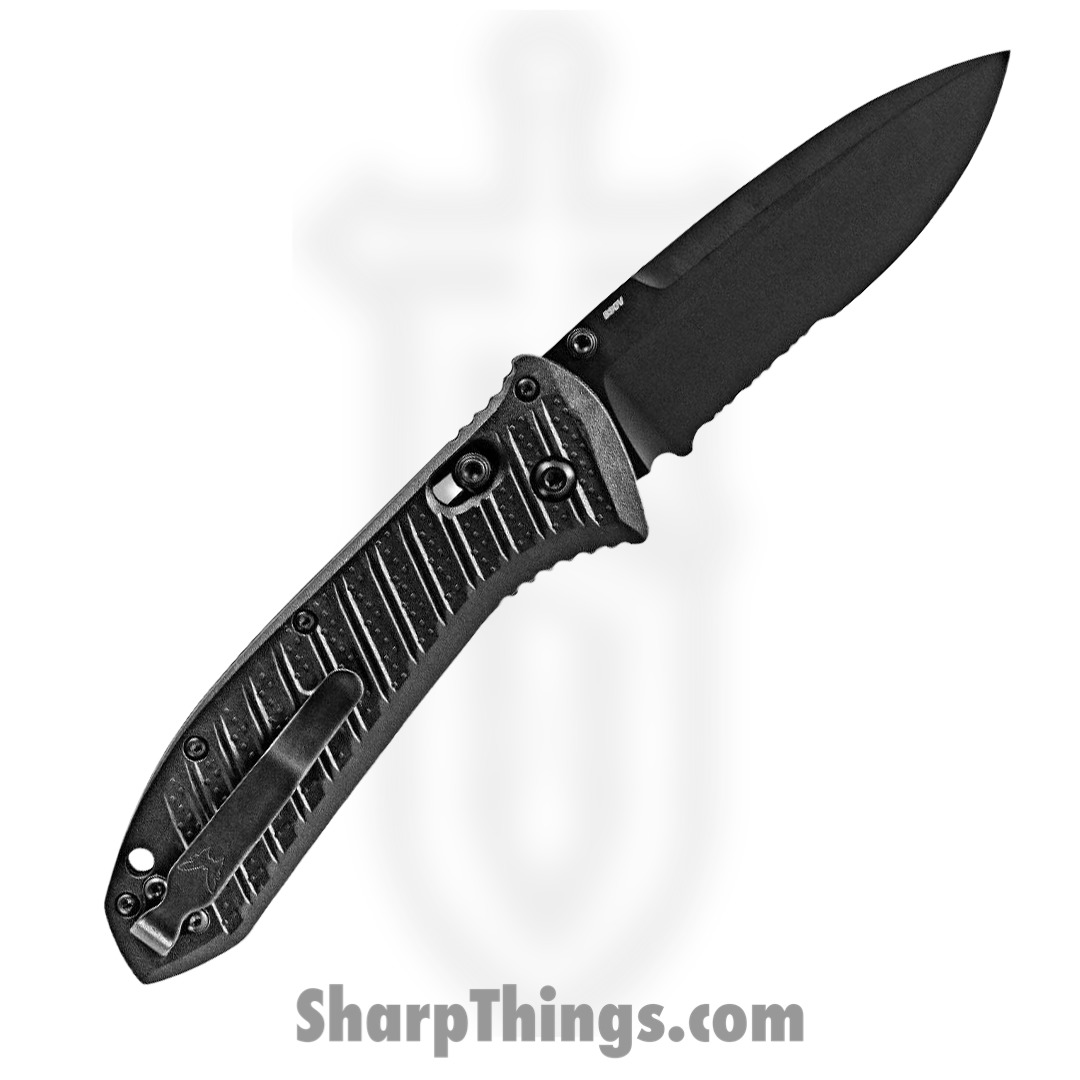 Benchmade - 570SBK-1 - Presidio II - Folding Knife - CPM-S30V Partial Serrated Coated Drop Point - CF Elite - Black - Image 2
