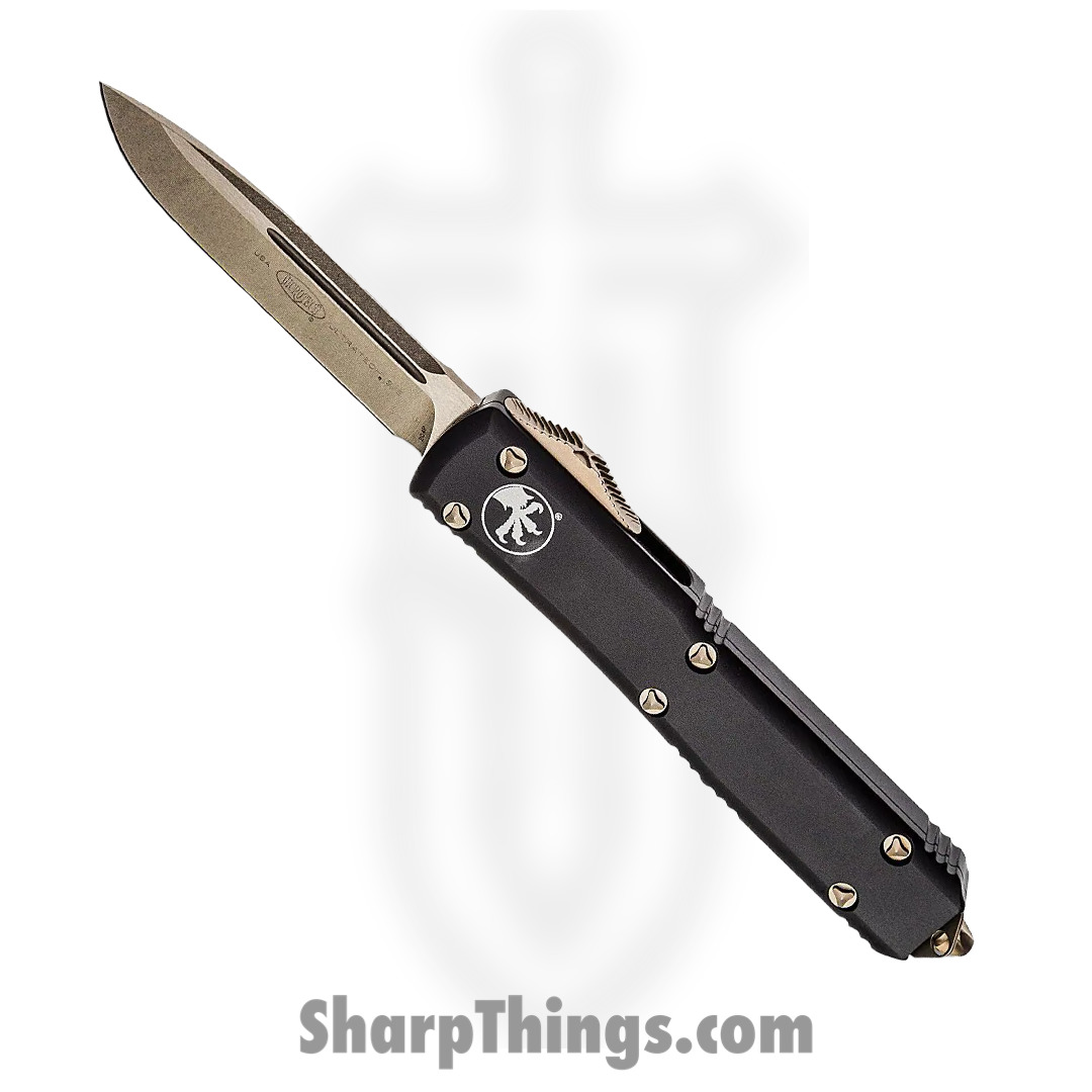 Microtech - 121-13 - Ultratech - OTF Auto - Elmax, M390, 204P Bronze Drop Point - 6061-T6 Aluminum - Black