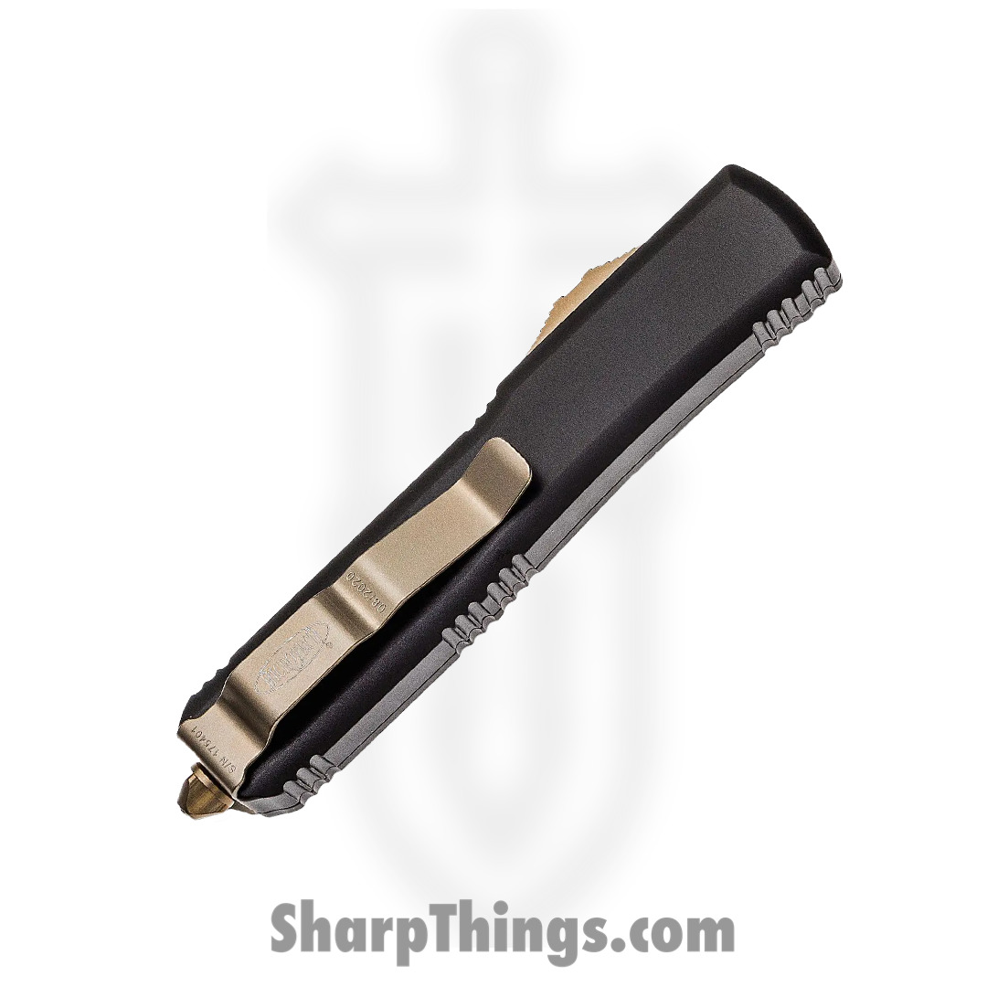 Microtech - 121-13 - Ultratech - OTF Auto - Elmax, M390, 204P Bronze Drop Point - 6061-T6 Aluminum - Black - Image 3