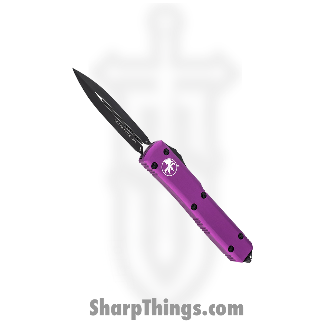 Microtech - 122-1VI - Ultratech - OTF Auto - Elmax, M390, 204P Coated Dagger - 6061-T6 Aluminum - Violet