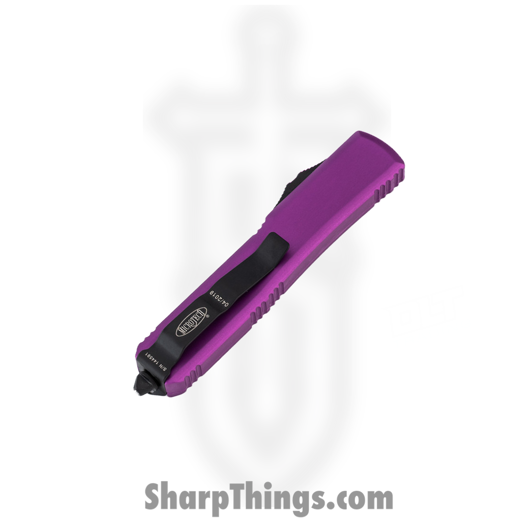 Microtech - 122-1VI - Ultratech - OTF Auto - Elmax, M390, 204P Coated Dagger - 6061-T6 Aluminum - Violet - Image 4