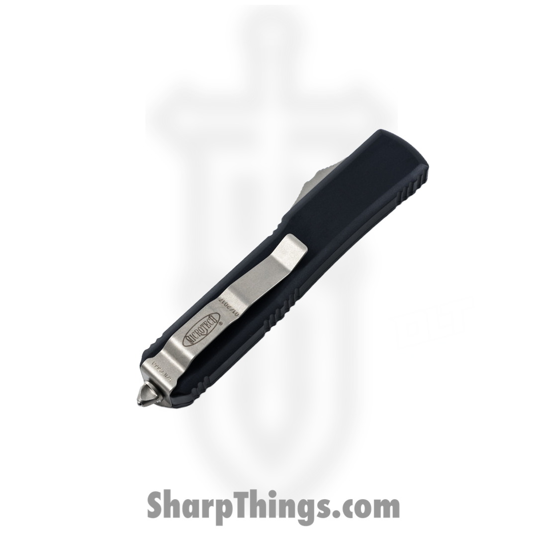 Microtech - 123-10 - Ultratech - OTF Auto - Elmax, M390, 204P Stonewash Tanto - 6061-T6 Aluminum - Black - Image 4