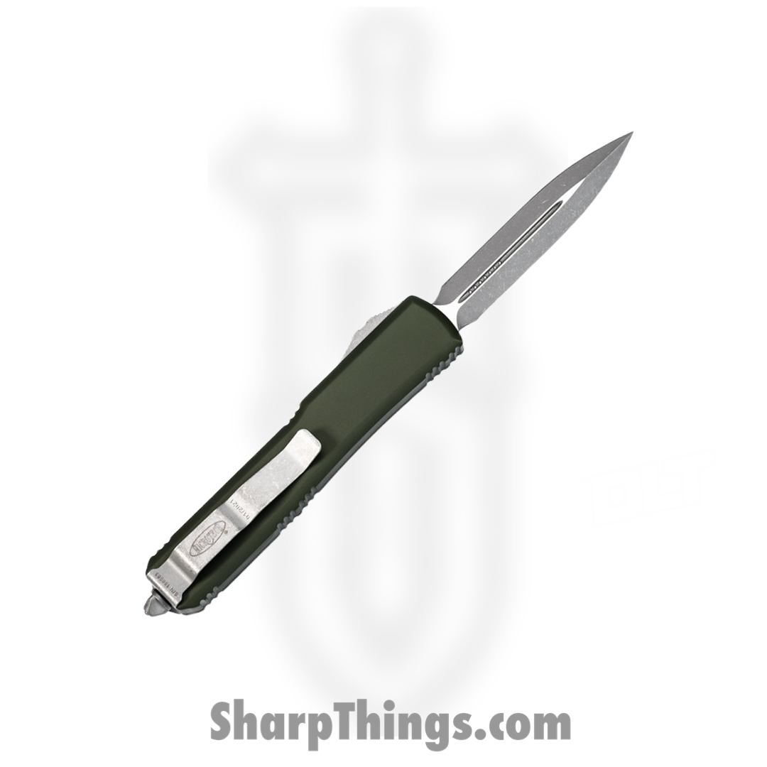 Microtech - 122-10APOD - Ultratech - OTF Auto - Elmax, M390, 204P Apocalyptic Dagger - 6061-T6 Aluminum - OD Green - Image 2