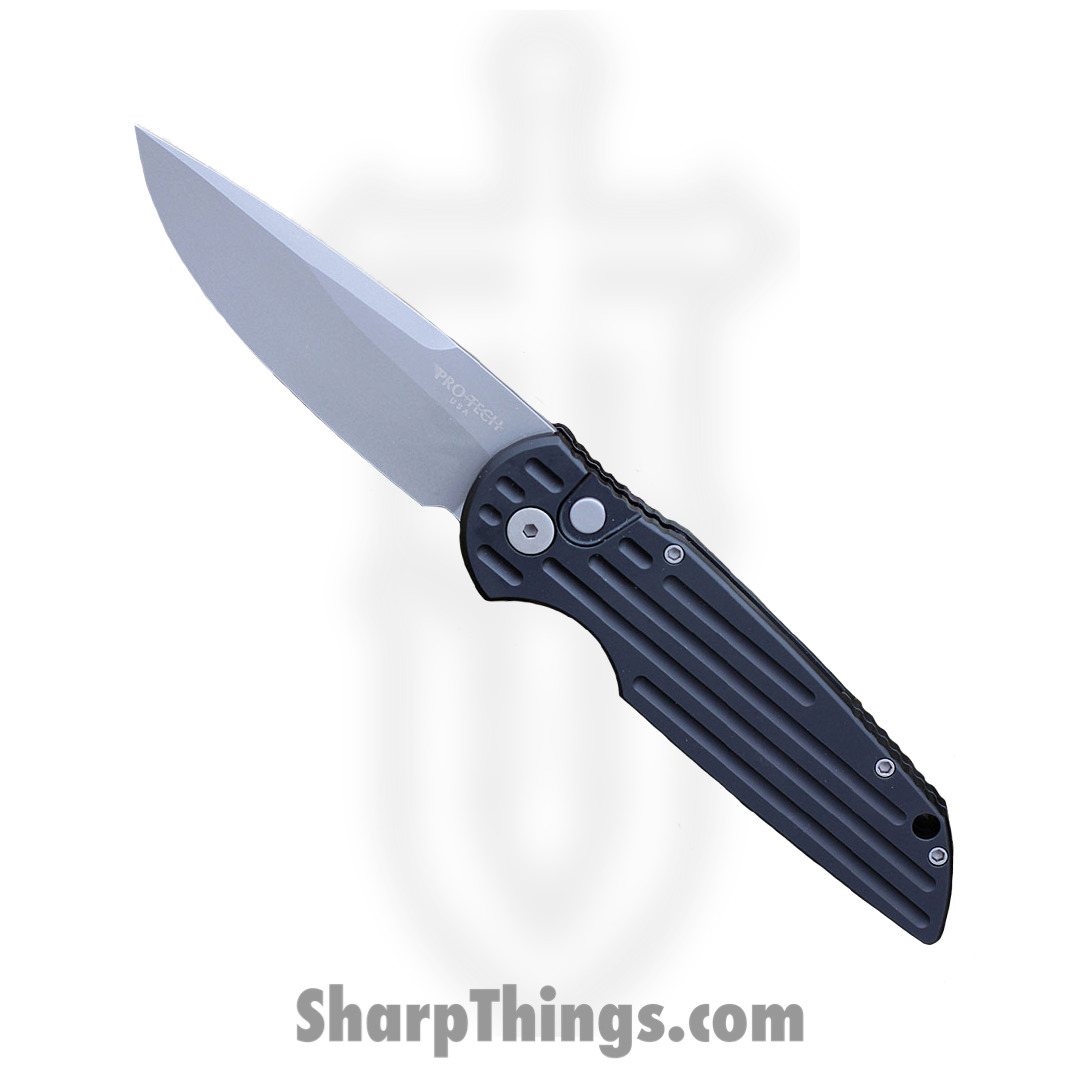 ProTech - TR-3 - TR-3 - Automatic Knife - 154CM Blasted Drop Point - Aluminum - Black