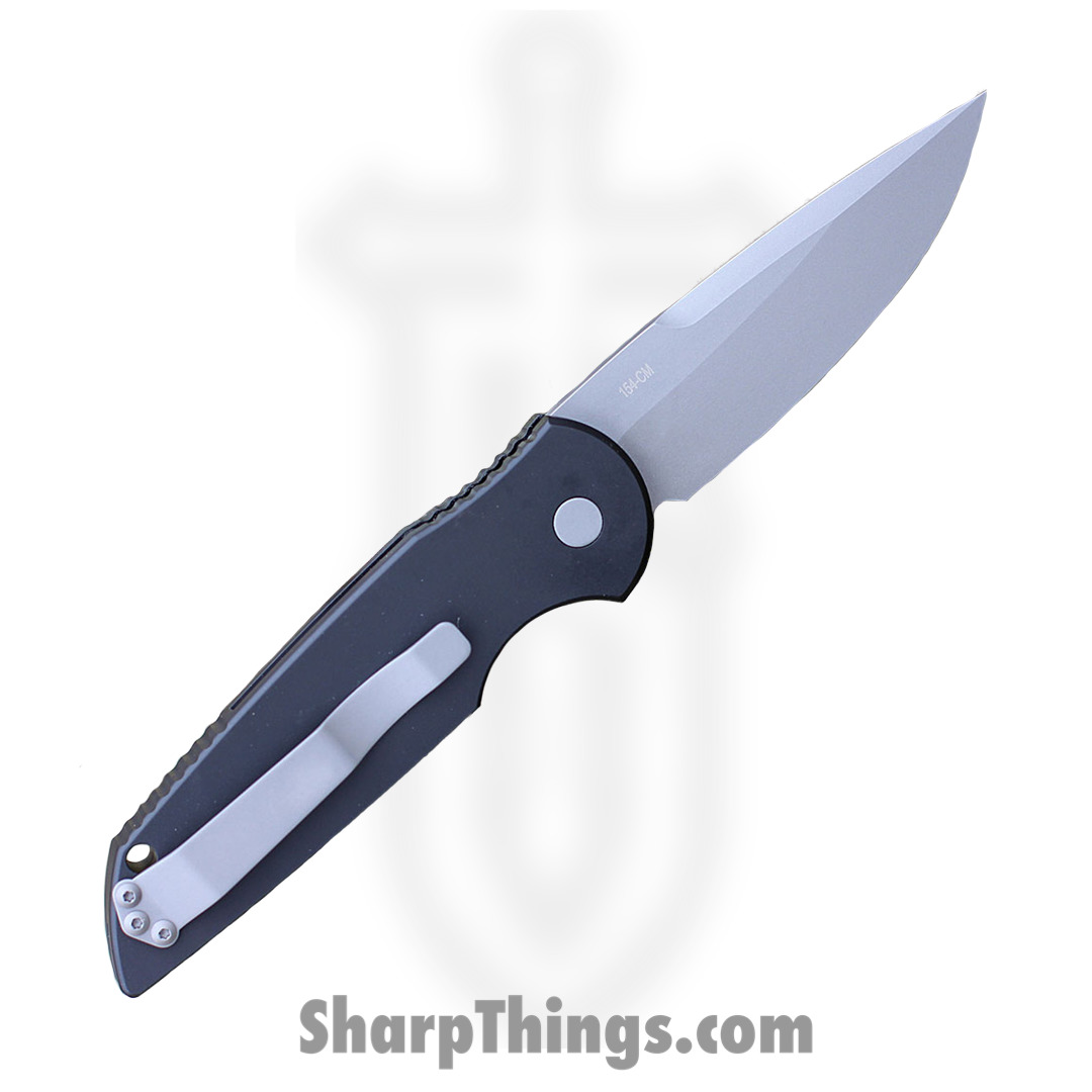 ProTech - TR-3 - TR-3 - Automatic Knife - 154CM Blasted Drop Point - Aluminum - Black - Image 2