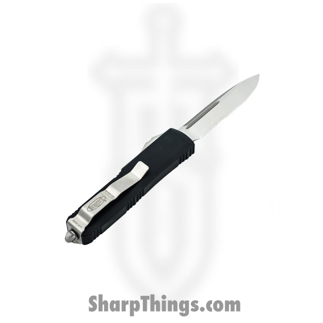 Microtech - 231-5 - UTX-85 - OTF Auto - Elmax, M390, 204P Satin Drop Point - 6061-T6 Aluminum - Black - Image 2