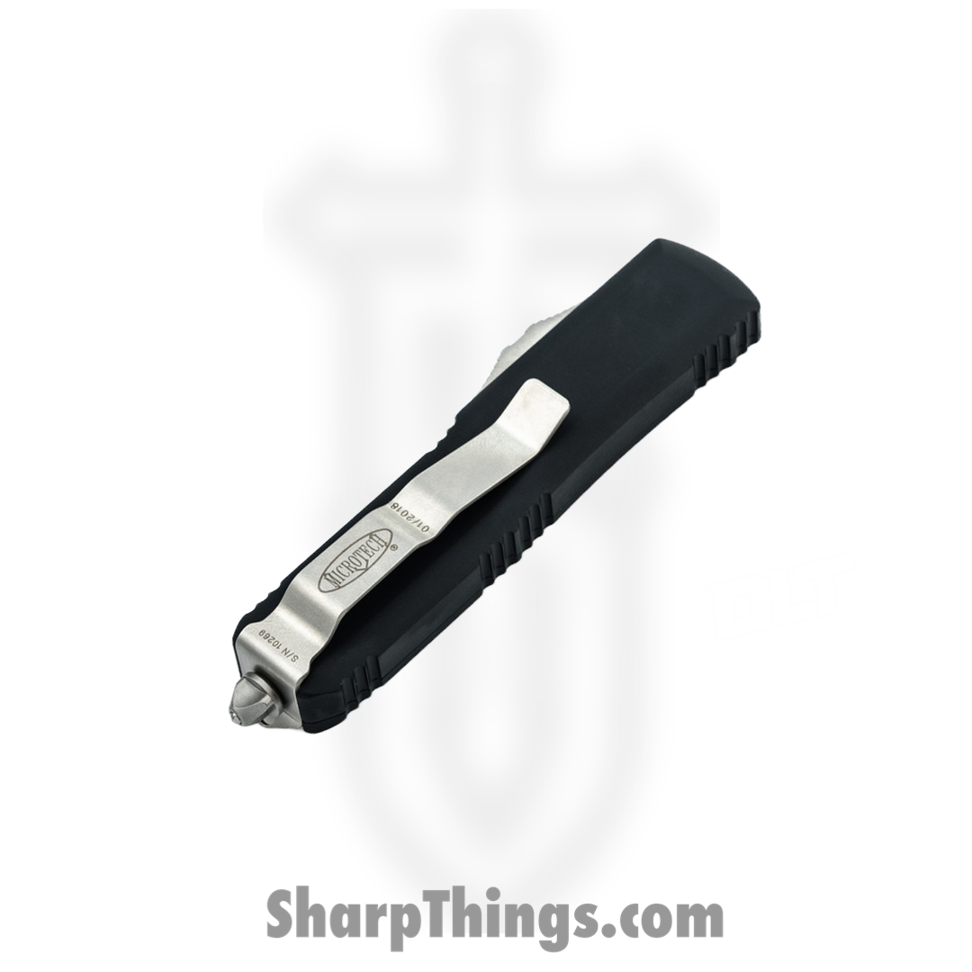 Microtech - 231-5 - UTX-85 - OTF Auto - Elmax, M390, 204P Satin Drop Point - 6061-T6 Aluminum - Black - Image 4