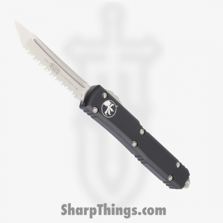 Microtech – 123-12 – Ultratech – OTF Auto – Elmax, M390, 204P Stonewash Tanto – 6061-T6 Aluminum – Black