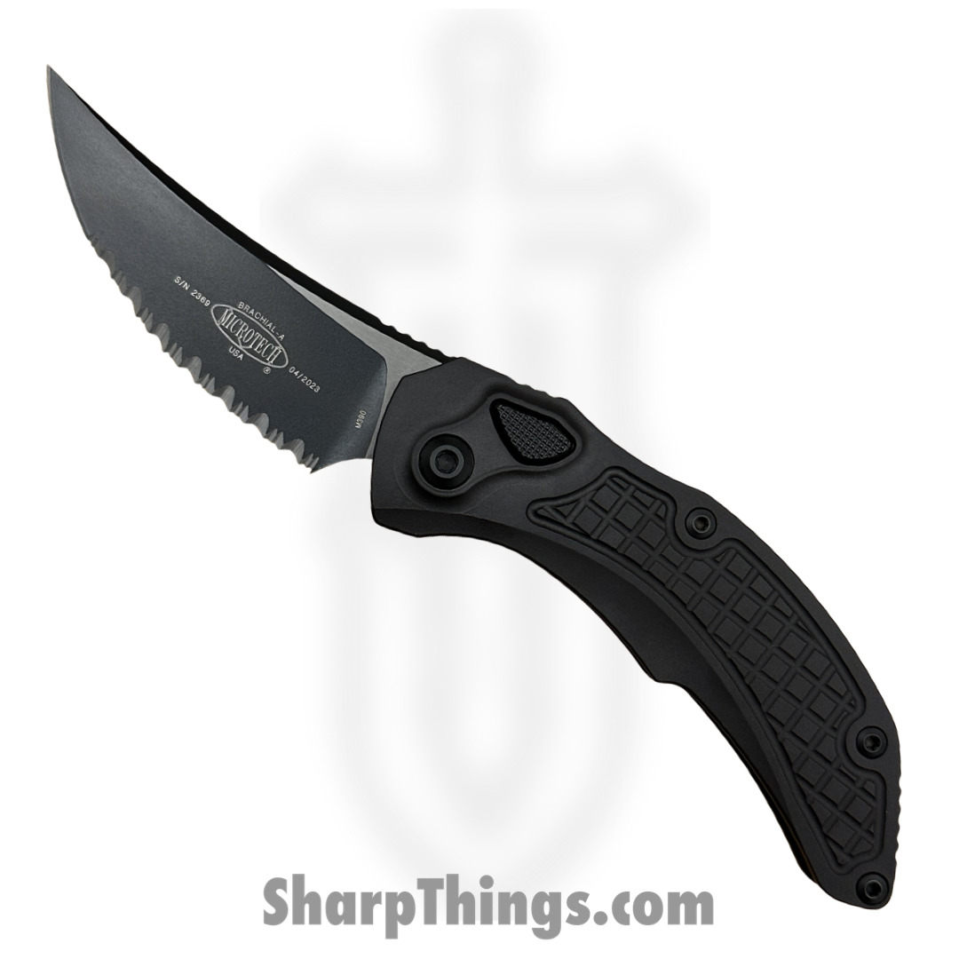 Microtech - 268A-3T - Bastinelli Brachial - Automatic Knife - 268A-3T Bastinelli Brachial Automatic Knife - 6061-T6 Aluminum - Black