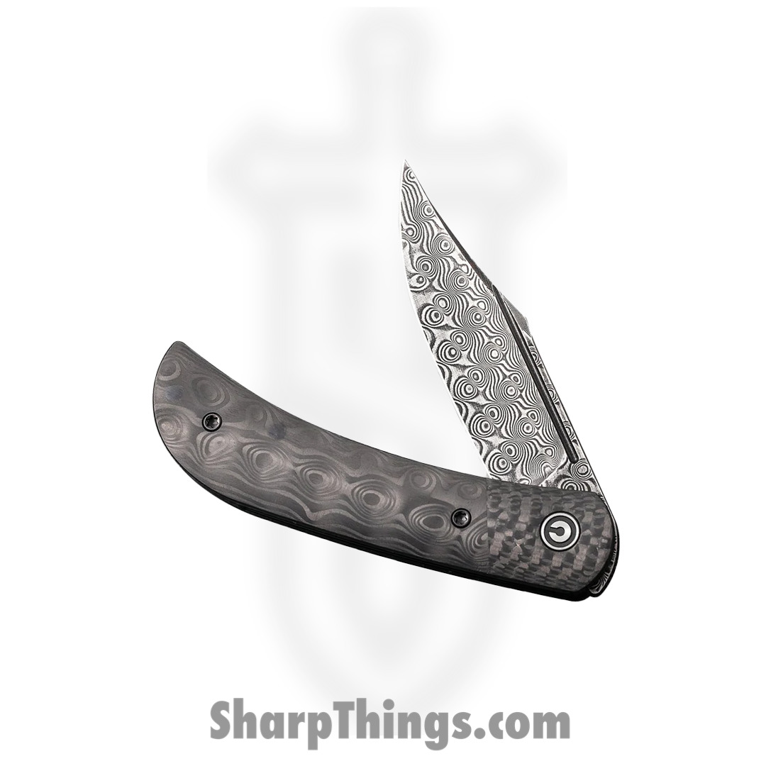 Civivi - C19010CDS3 - Appalachian Drifter II Front Flipper Knife - Damascus Carbon Fiber - Black - Image 5
