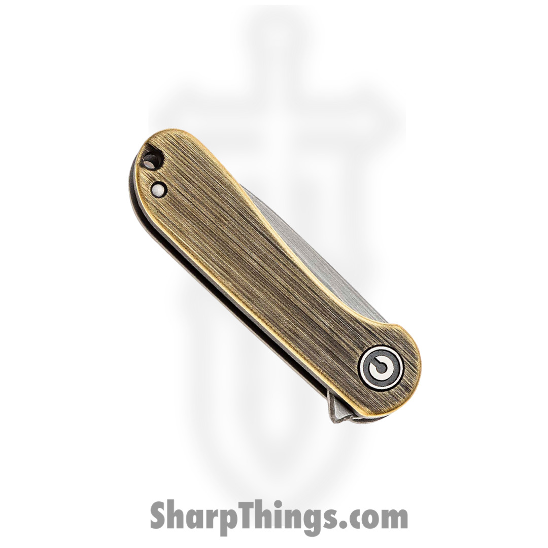Civivi - CIVC18062Q1 - Mini Elementum - Framelock Flipper - 14C28N Hand Rubbed Brass - Brass - Image 3