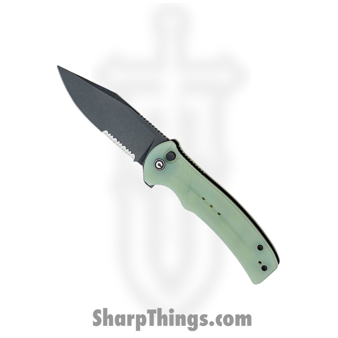 Civivi - CIVC20038E3 - Cogent Combo Blade Flipper Knife - 14C28N G10 - Jade