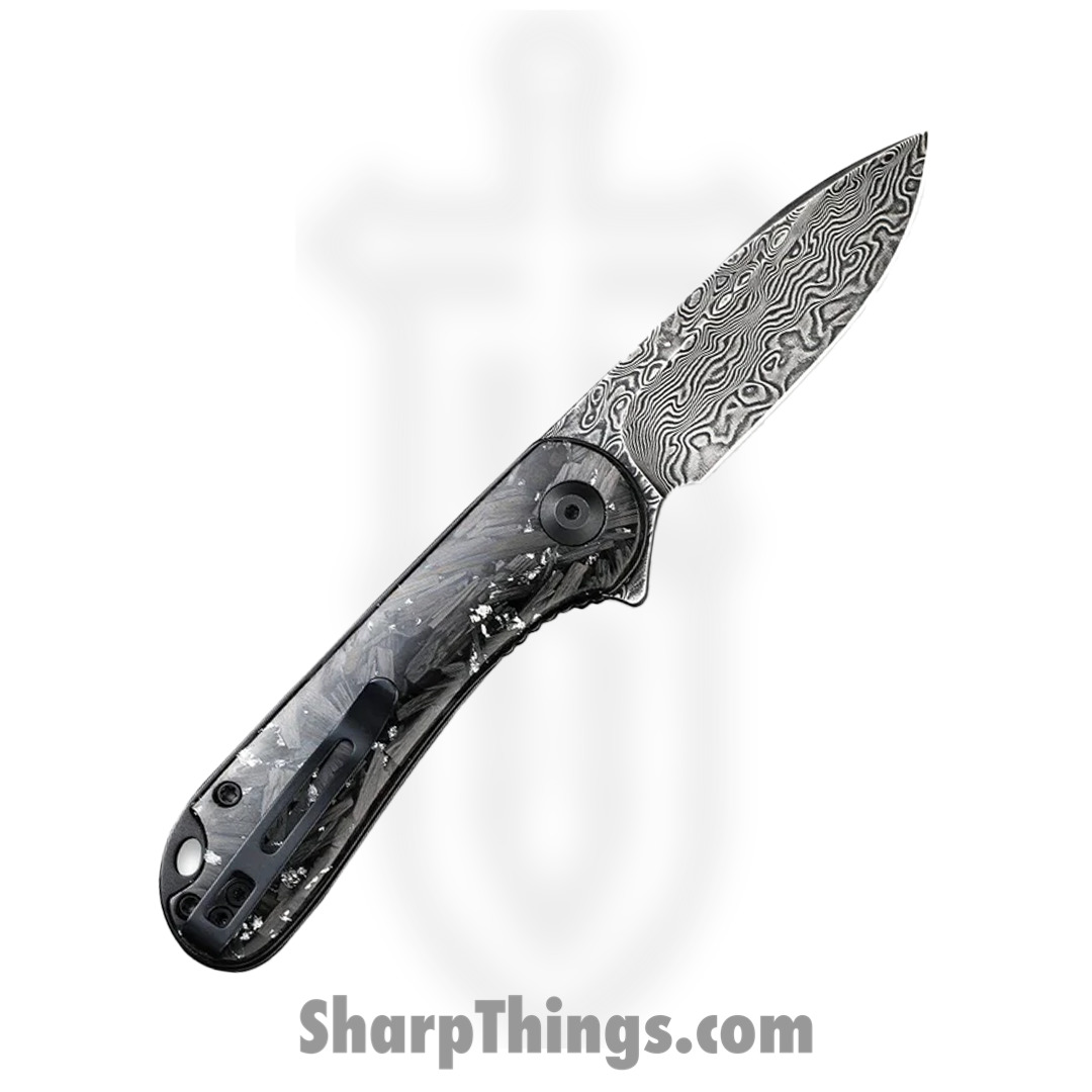 Civivi - CIVC907CDS2 - Elementum Flipper Knife - Damascus Carbon Fiber - Contoured Silver - Image 2