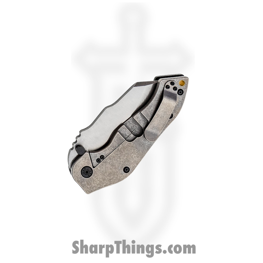 Sniper Bladeworks - SBWDMF - DMF - Folding Knife - Damascus Damascus Reverse Tanto - G10/Wood/Brass Inlay - Black/Gold - Image 3
