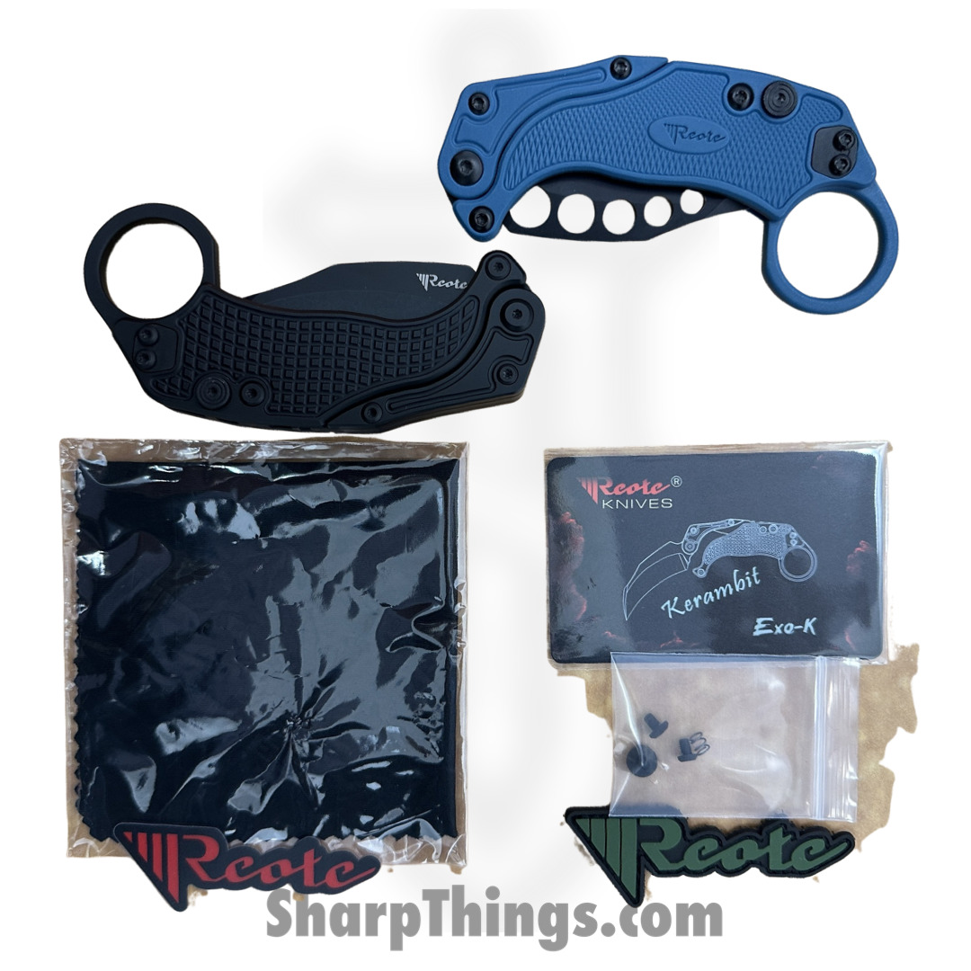 Reate Knives - EXOKPVBK - EXO-K - Gravity Karambit 2pc Set - Folding Knife - PVD N690 - Black - Image 4