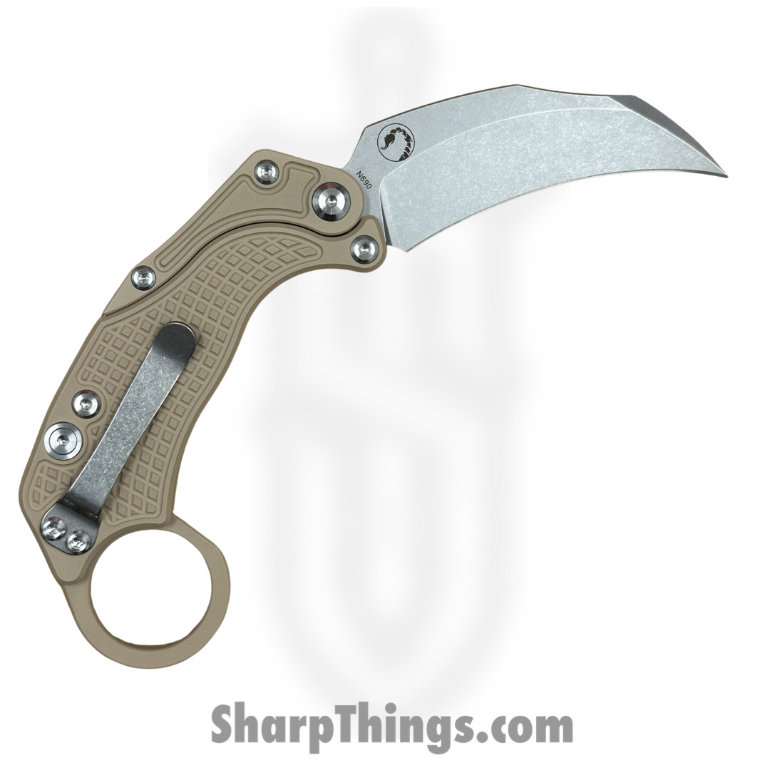 Reate Knives - EXOKSWTN - EXO-K - Gravity Karambit 2pc Set - Folding Knife - Stonewash N690 - Tan - Image 6