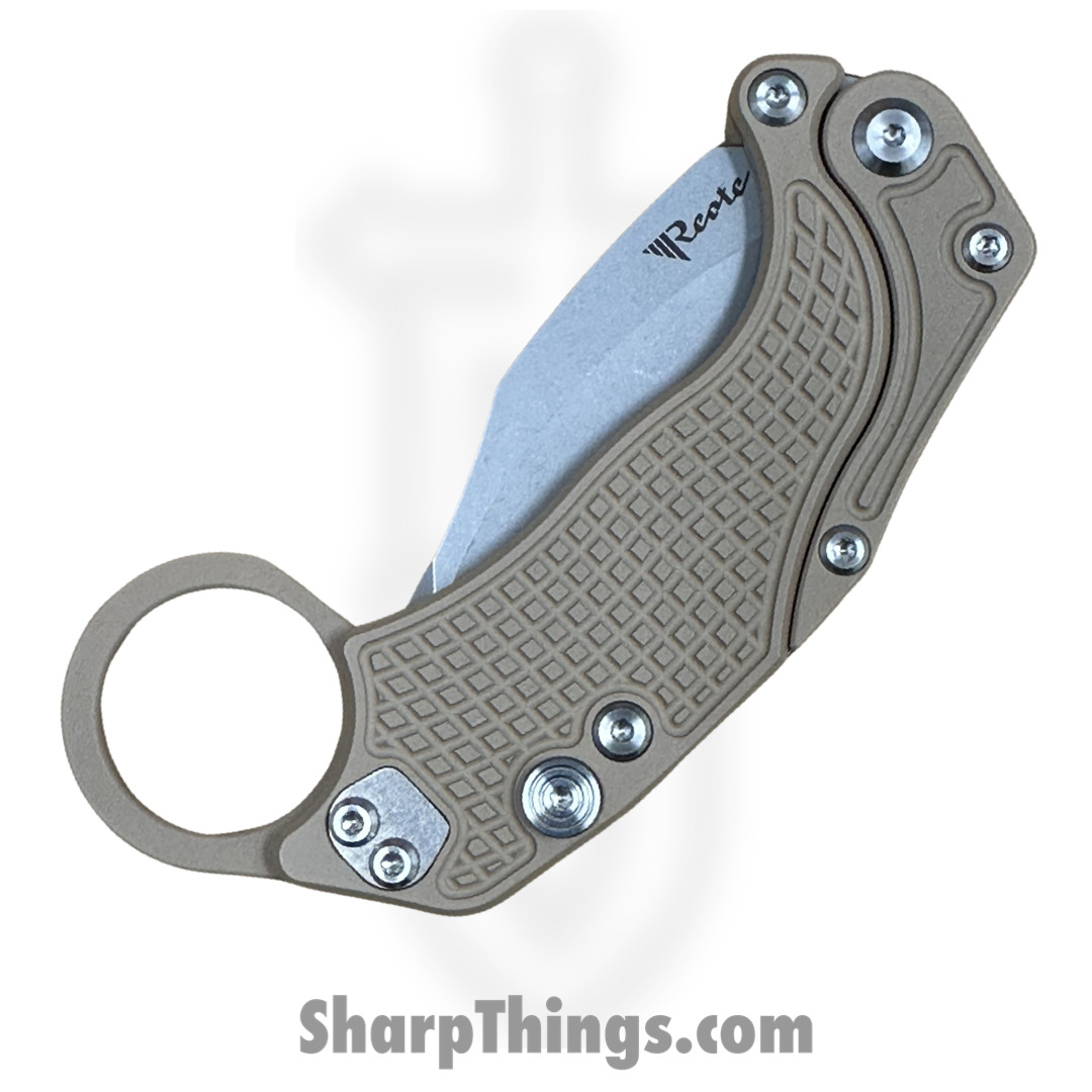 Reate Knives - EXOKSWTN - EXO-K - Gravity Karambit 2pc Set - Folding Knife - Stonewash N690 - Tan - Image 5