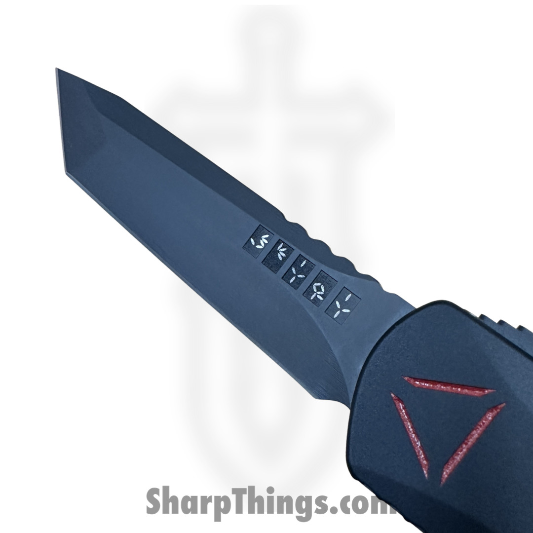 Heretic Knives - H031-6A-PRED - Manticore X Predator - OTF Auto - Magnacut Coated Tanto - 6061-T6 Aluminum/Engraved Logo - Black/Red - Image 6