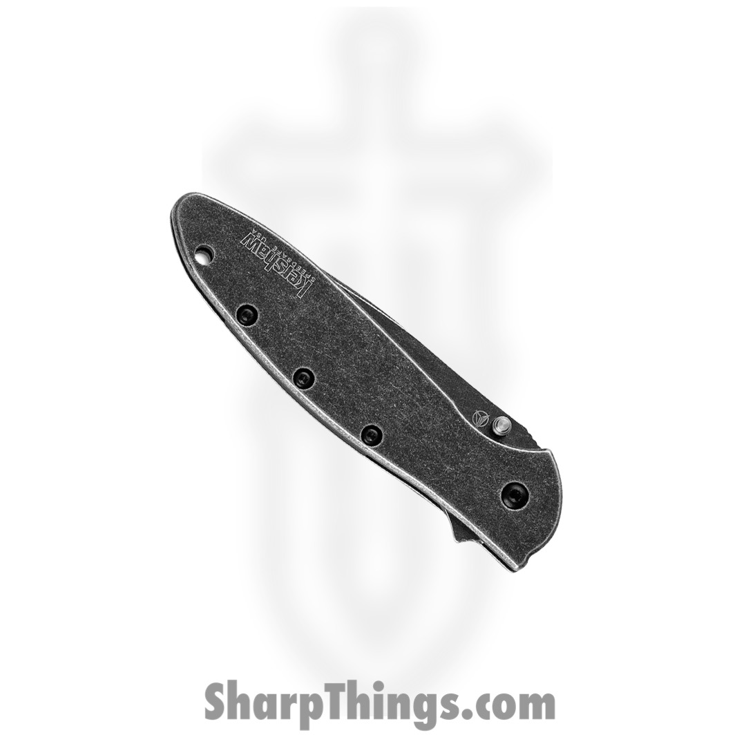 Kershaw - 1660CBBW - Ken Onion Leek - Assisted Open Knife - 14C28N/D2 Blackwash Clip Point - Stainless - Black - Image 2