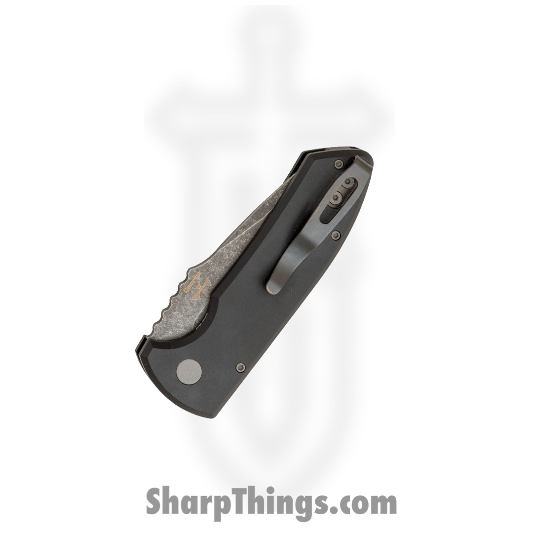 ProTech - LG411-SBR - Les George SBR - Automatic Knife - S35VN Acid Wash Drop Point - Aluminum - Black - Image 3