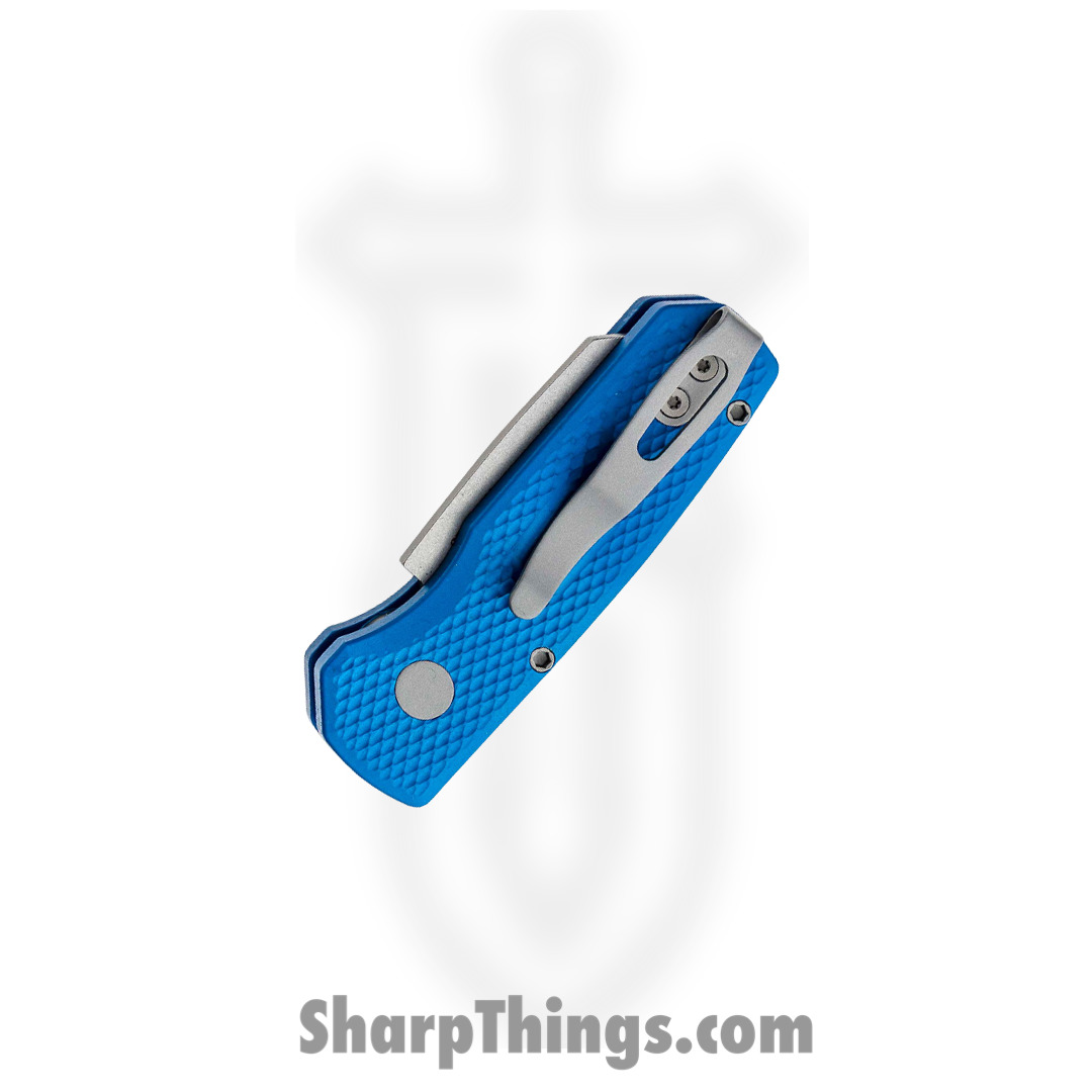 ProTech - R5205-Blue - Runt 5 - Automatic Knife - CPM-20CV Stonewash Reverse Tanto - Aluminum - Blue - Image 3