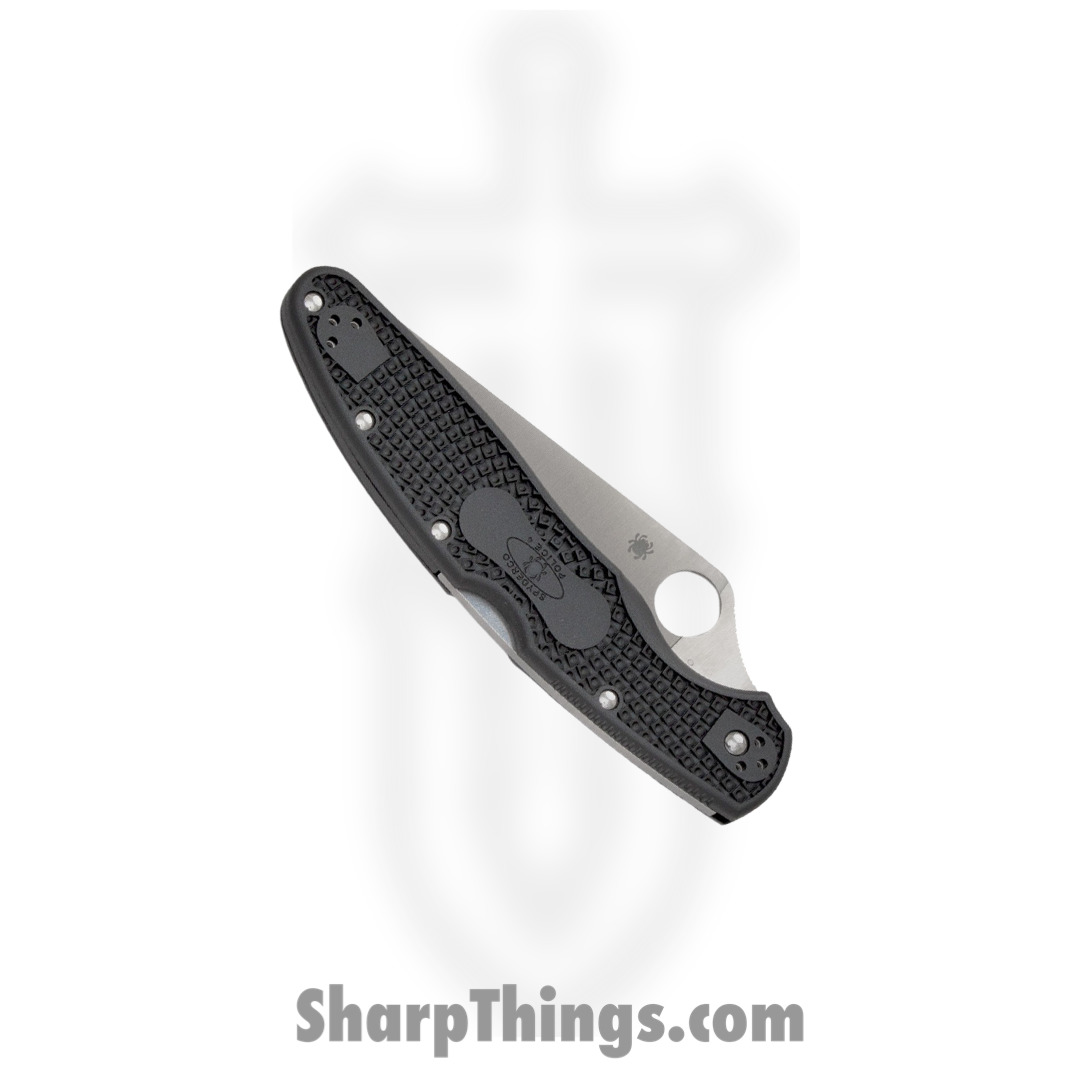 Spyderco - SC07PBK4 - Police 4 Lightweight - Folding Knife - VG-10 Satin Drop Point - FRN - Black - Image 2