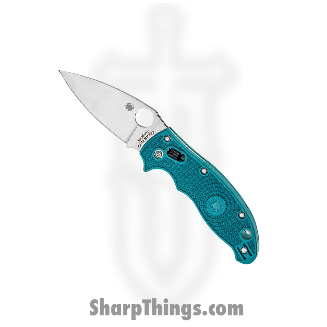 Spyderco - SC101PCBL2 - Manix 2 - Folding Knife - CPM SPY27 Satin Drop Point - FRN - Blue