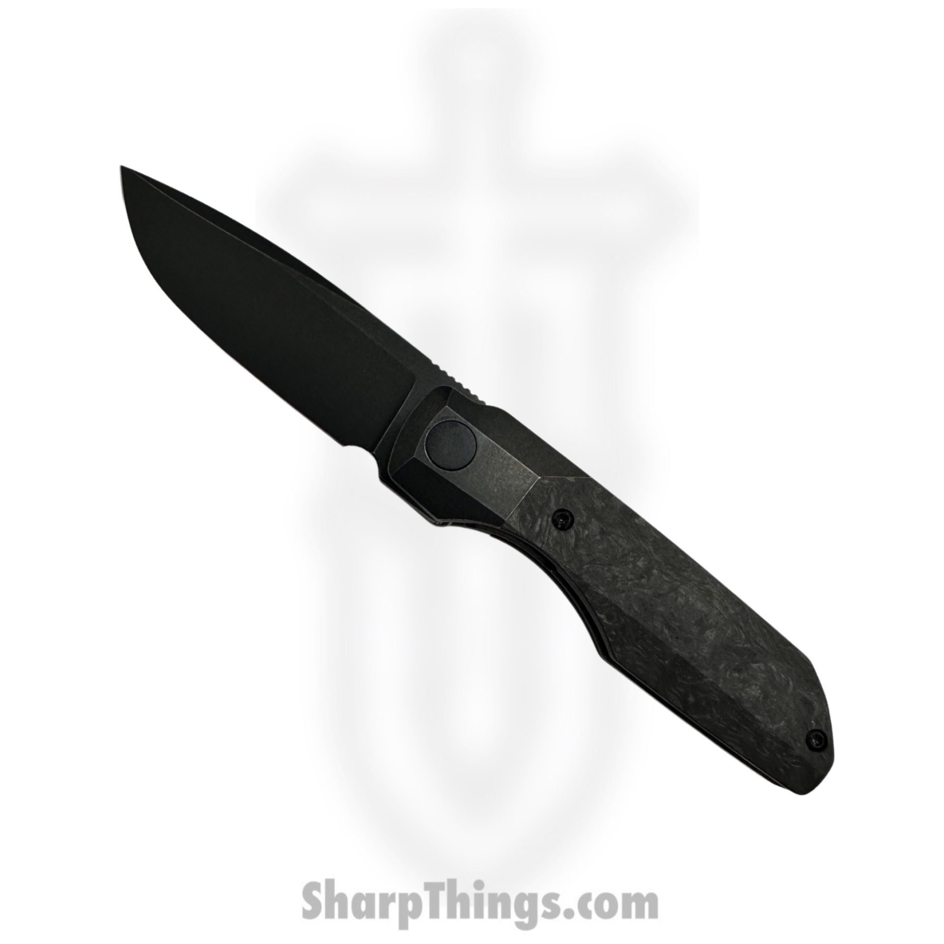 Vero Engineering - V-VS-BMCF$-FK-0292-S - Synapse - Folding Knife - Blackwash M390 Drop Point - Carbon Fiber - Marbled